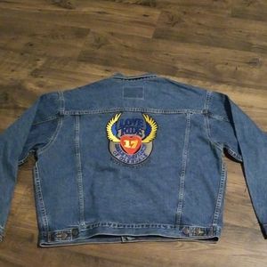 New Mens XL jean jacket Harley Davidson Love Ride